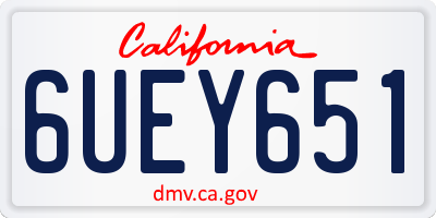 CA license plate 6UEY651