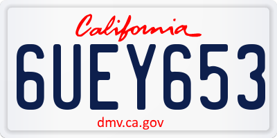 CA license plate 6UEY653