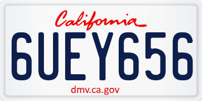CA license plate 6UEY656