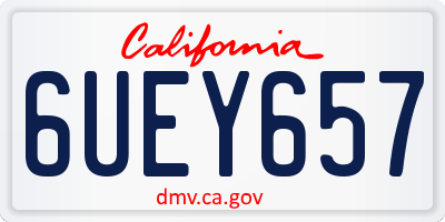 CA license plate 6UEY657