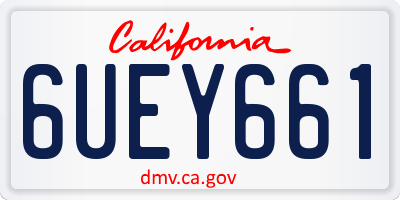 CA license plate 6UEY661