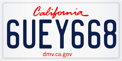 CA license plate 6UEY668