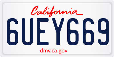 CA license plate 6UEY669