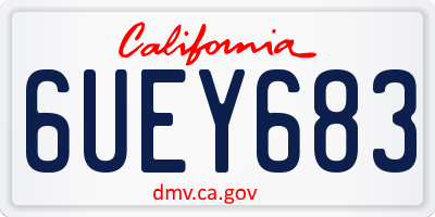 CA license plate 6UEY683