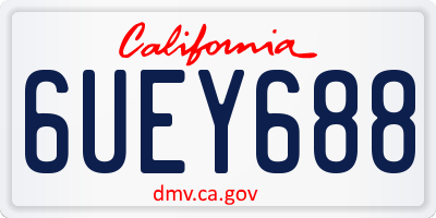 CA license plate 6UEY688
