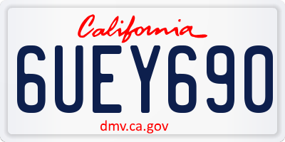 CA license plate 6UEY690