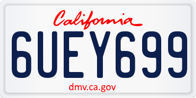 CA license plate 6UEY699
