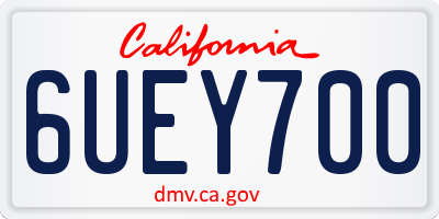 CA license plate 6UEY700