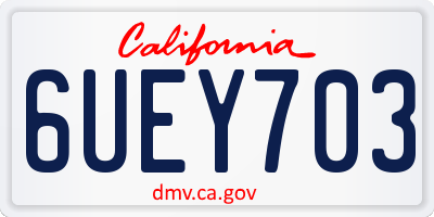 CA license plate 6UEY703