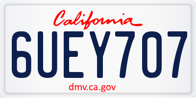 CA license plate 6UEY707