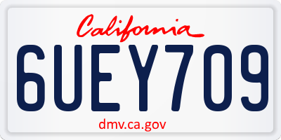 CA license plate 6UEY709