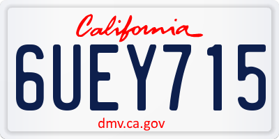 CA license plate 6UEY715
