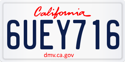 CA license plate 6UEY716
