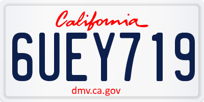 CA license plate 6UEY719