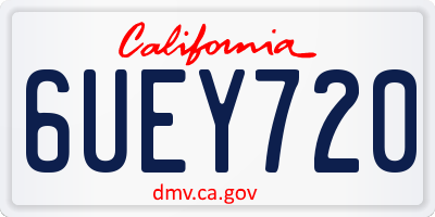 CA license plate 6UEY720