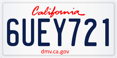 CA license plate 6UEY721