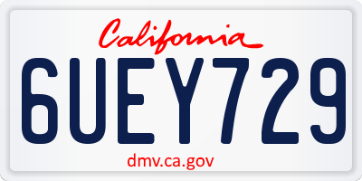 CA license plate 6UEY729