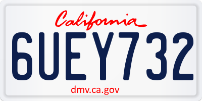 CA license plate 6UEY732