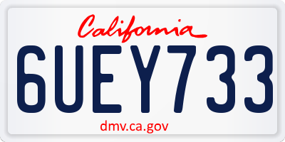 CA license plate 6UEY733
