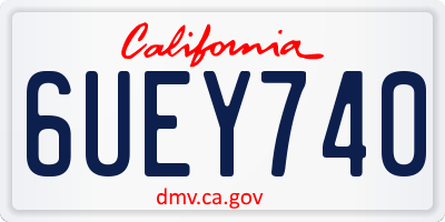 CA license plate 6UEY740