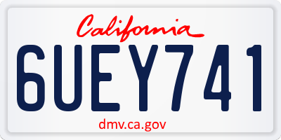 CA license plate 6UEY741