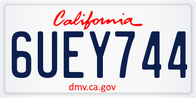 CA license plate 6UEY744