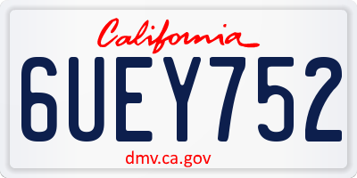 CA license plate 6UEY752