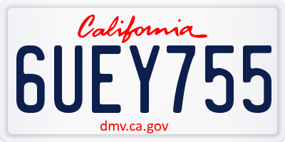 CA license plate 6UEY755