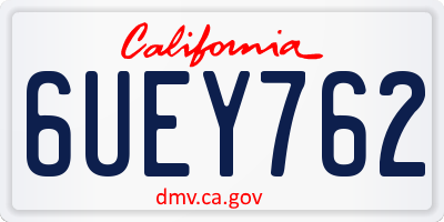 CA license plate 6UEY762