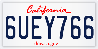 CA license plate 6UEY766