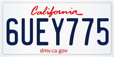 CA license plate 6UEY775