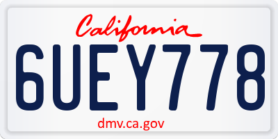 CA license plate 6UEY778