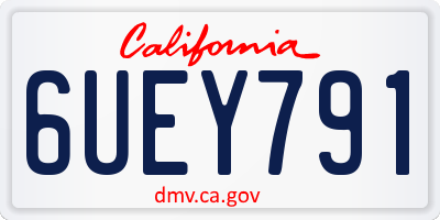 CA license plate 6UEY791