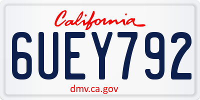 CA license plate 6UEY792