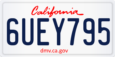 CA license plate 6UEY795