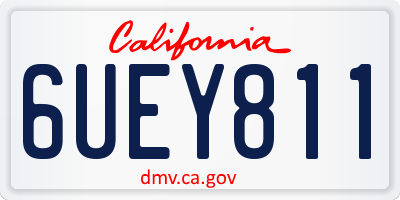 CA license plate 6UEY811