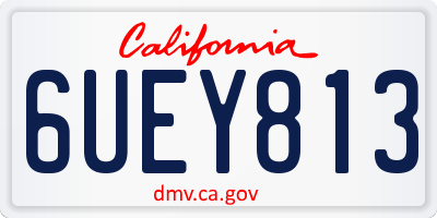 CA license plate 6UEY813