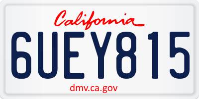 CA license plate 6UEY815