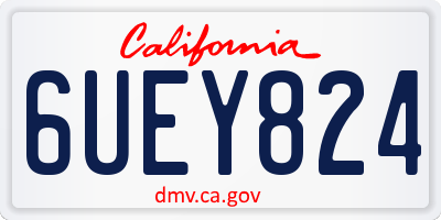 CA license plate 6UEY824