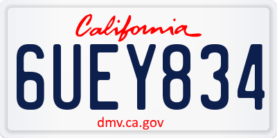 CA license plate 6UEY834