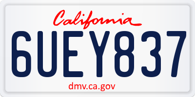 CA license plate 6UEY837