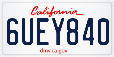 CA license plate 6UEY840