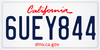 CA license plate 6UEY844