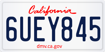 CA license plate 6UEY845