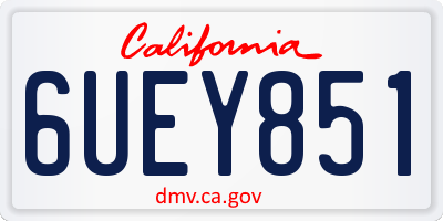CA license plate 6UEY851