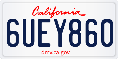 CA license plate 6UEY860