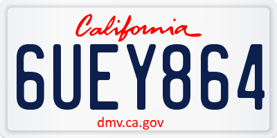 CA license plate 6UEY864