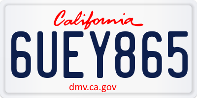 CA license plate 6UEY865