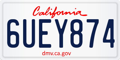 CA license plate 6UEY874