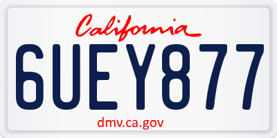 CA license plate 6UEY877